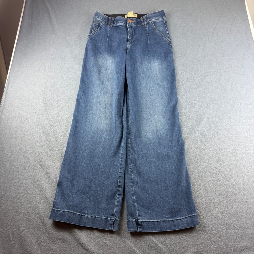 Democracy Jeans Women's 10 Gray Ab Technology Wide Leg High Rise Baggy Relaxed